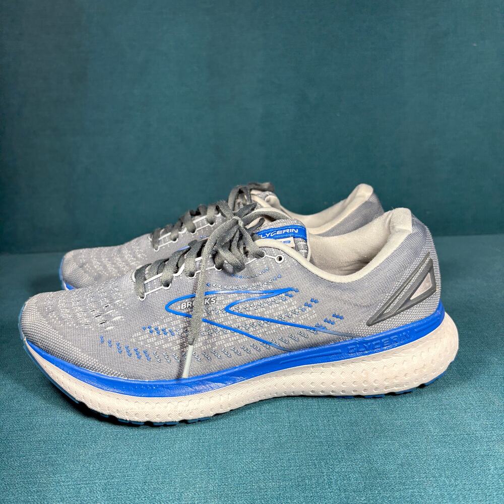 Brooks Glycerin 19 Grey Blue Mens Size 10.5 D 1103561D095